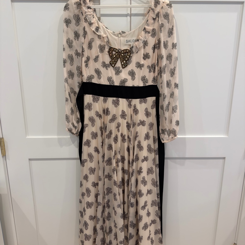 Saloni Denise Dress in Cream Bows